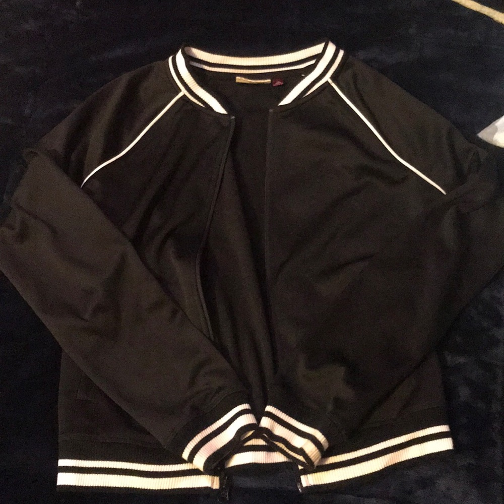 Black and white bomber jacket